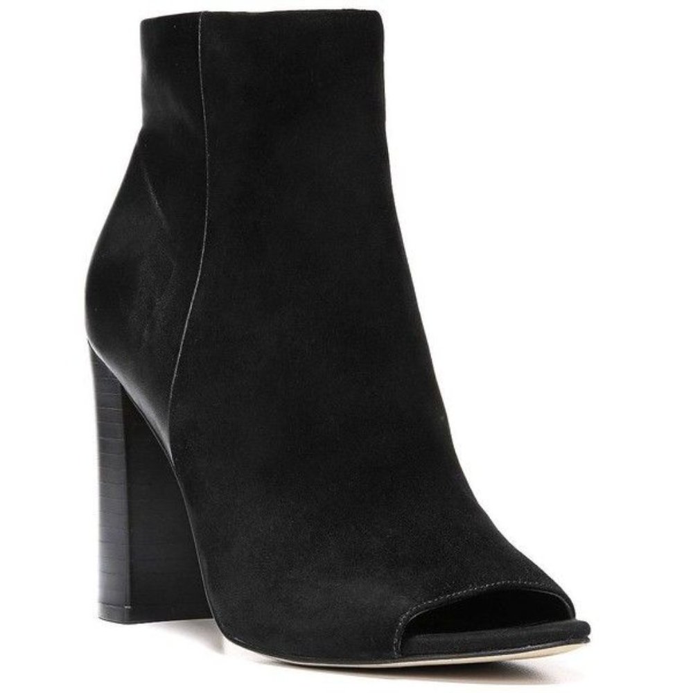 Sam Edelman Yarin Peep Toe Heeled Boots Black Size 8 - Picture 2 of 11